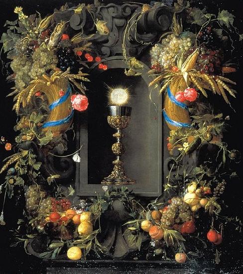 Jan Davidz de Heem Communion cup encircled with a Garland of Fruit oil painting image